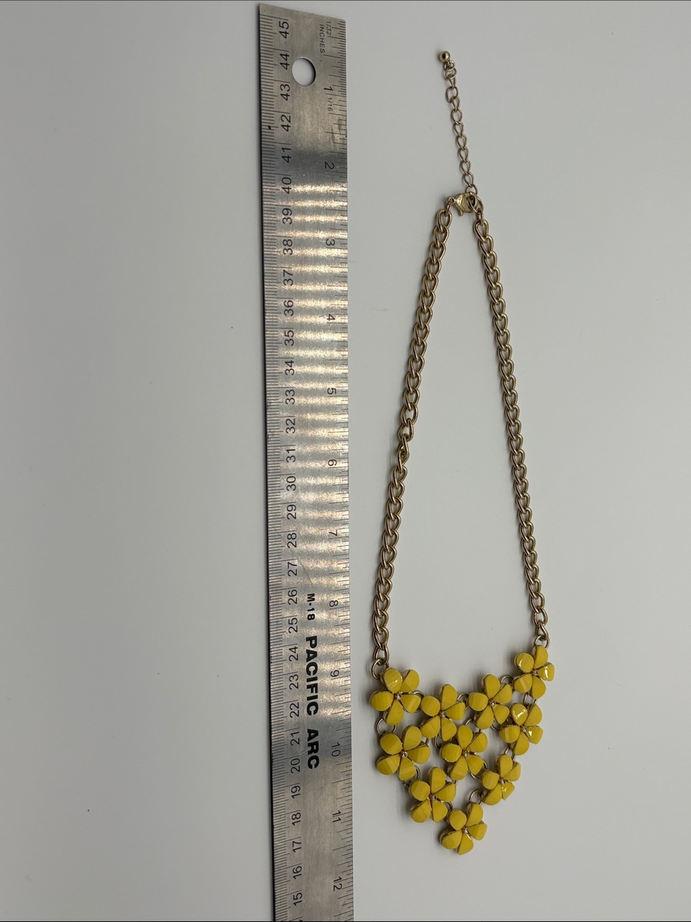 Yellow Floral Statement Bib Necklace Crystal Accent Women Jewelry - Picture 4 of 4